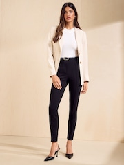 Friends Like These Black Sculpting Stretch Seam Detail Slim Trousers - Image 2 of 5