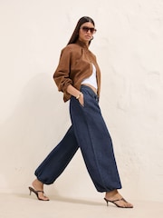 Rinse Wash Denim - Friends Like These Elasticated Waist Relaxed Balloon Trousers - Larawan 1 ng 5