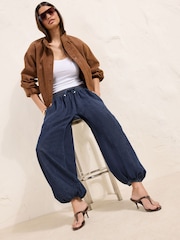 Rinse Wash Denim - Friends Like These Elasticated Waist Relaxed Balloon Trousers - Larawan 2 ng 5