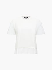 French Connection Rallie Plisse Trim T- Shirt - תמונה 5 מתוך 5