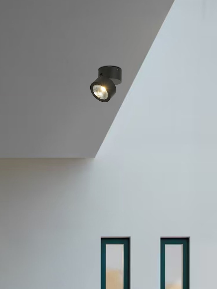 Searchlight Black Aluminium Wall Light - Image 1 of 4 Searchlight Black Aluminium Wall Light - Image 1 of 4
