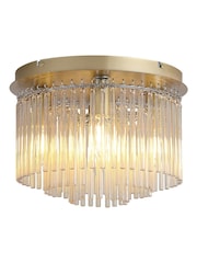 Searchlight Champagne and Gold 5 Light Glass Rod Flush - Image 3 of 5