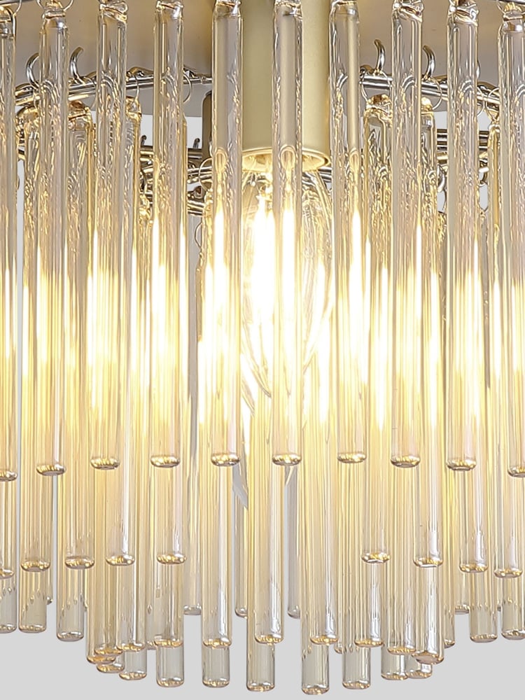Searchlight Champagne and Gold 5 Light Glass Rod Flush - Image 5 of 5