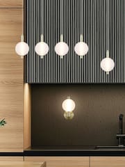 Searchlight Satin Brass Frosted Glass Wall Light - Image 3 of 5