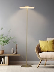 Searchlight Brass 1 Light Metal & Glass Floor Lamp - Image 1 of 5
