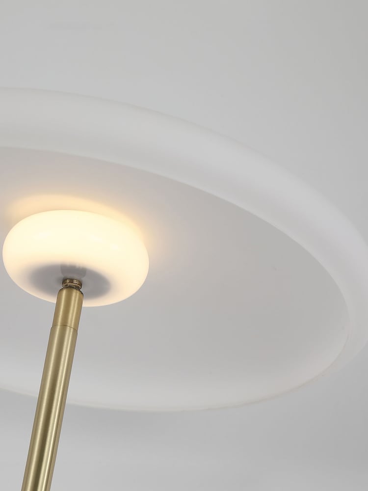 Searchlight Brass 1 Light Metal & Glass Floor Lamp - Image 2 of 5