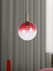 Searchlight Latte and Red 1 Glass Pendant Ceiling Light - Image 1 of 5
