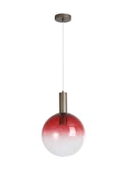 Searchlight Latte and Red 1 Glass Pendant Ceiling Light - Image 4 of 5