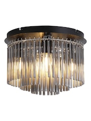 Searchlight Black and Smoke 5 Light Glass Rod Flush - Image 3 of 5