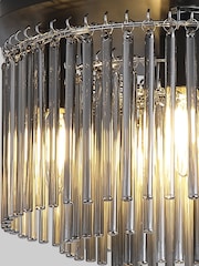 Searchlight Black and Smoke 5 Light Glass Rod Flush - Image 5 of 5