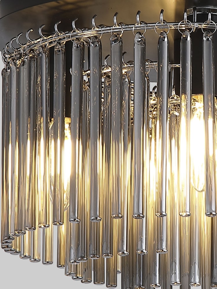 Searchlight Black and Smoke 5 Light Glass Rod Flush - Image 5 of 5