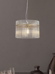 Searchlight Champagne and Gold 1 Light Glass Rod Pendant - Image 1 of 5