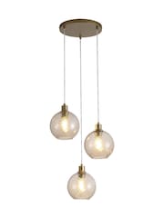 Searchlight Gold 3 Light Glass Multi Drop Pendant - Image 4 of 5