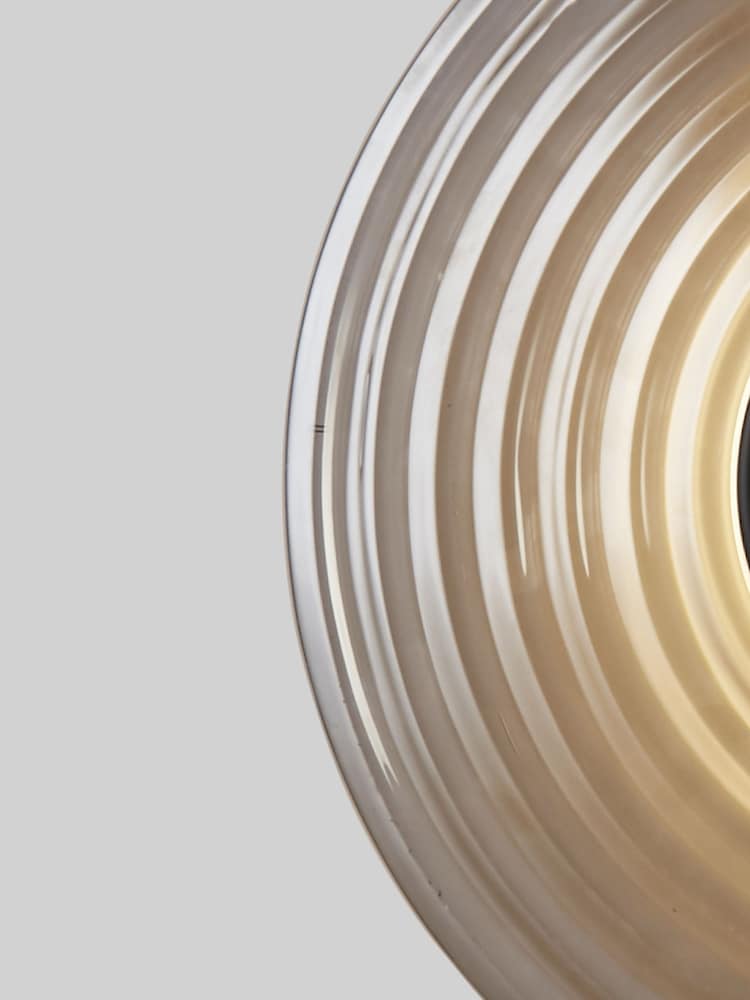 Searchlight Black and Smoke Circular Glass Wall Light - Image 2 of 5