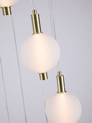 Searchlight Satin Brass 8 Light Glass Multi Drop Pendant - Image 2 of 5