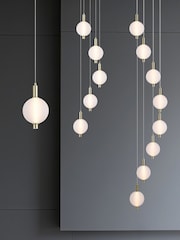 Searchlight Satin Brass 8 Light Glass Multi Drop Pendant - Image 3 of 5