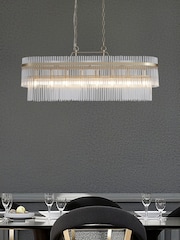 Searchlight Gold and Clear 8 Light Glass Rob Pendant - Image 1 of 5