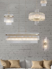 Searchlight Gold and Clear 8 Light Glass Rob Pendant - Image 2 of 5