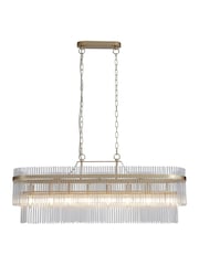 Searchlight Gold and Clear 8 Light Glass Rob Pendant - Image 4 of 5