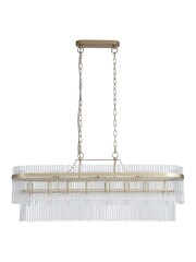 Searchlight Gold and Clear 8 Light Glass Rob Pendant - Image 5 of 5