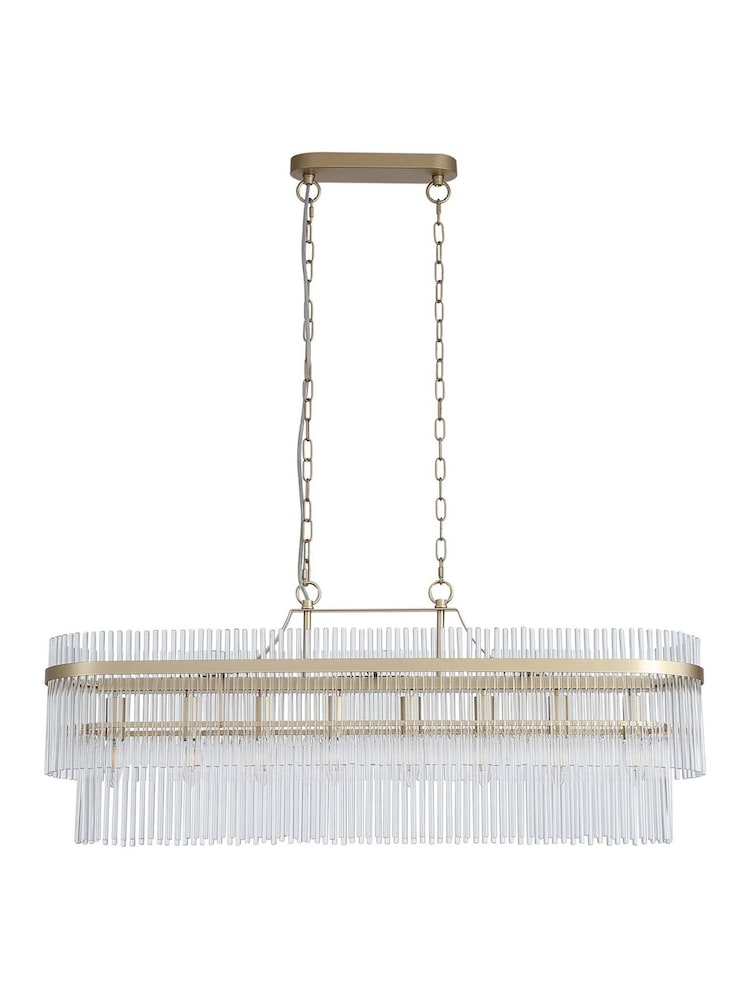 Searchlight Gold and Clear 8 Light Glass Rob Pendant - Image 5 of 5