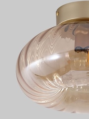 Searchlight Gold 1 Light Glass Flush - Image 2 of 4