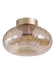 Searchlight Gold 1 Light Glass Flush - Image 4 of 4