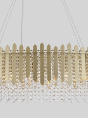 Searchlight Gold 8 Light Metal & Clear Crystal Bar Pendant - Image 2 of 5