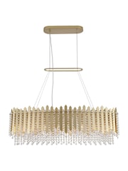 Searchlight Gold 8 Light Metal & Clear Crystal Bar Pendant - Image 4 of 5