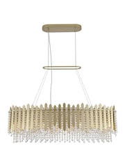 Searchlight Gold 8 Light Metal & Clear Crystal Bar Pendant - Image 5 of 5