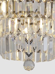 Searchlight Antique Brass 4 Light Clear Crystal Flush - Image 2 of 5