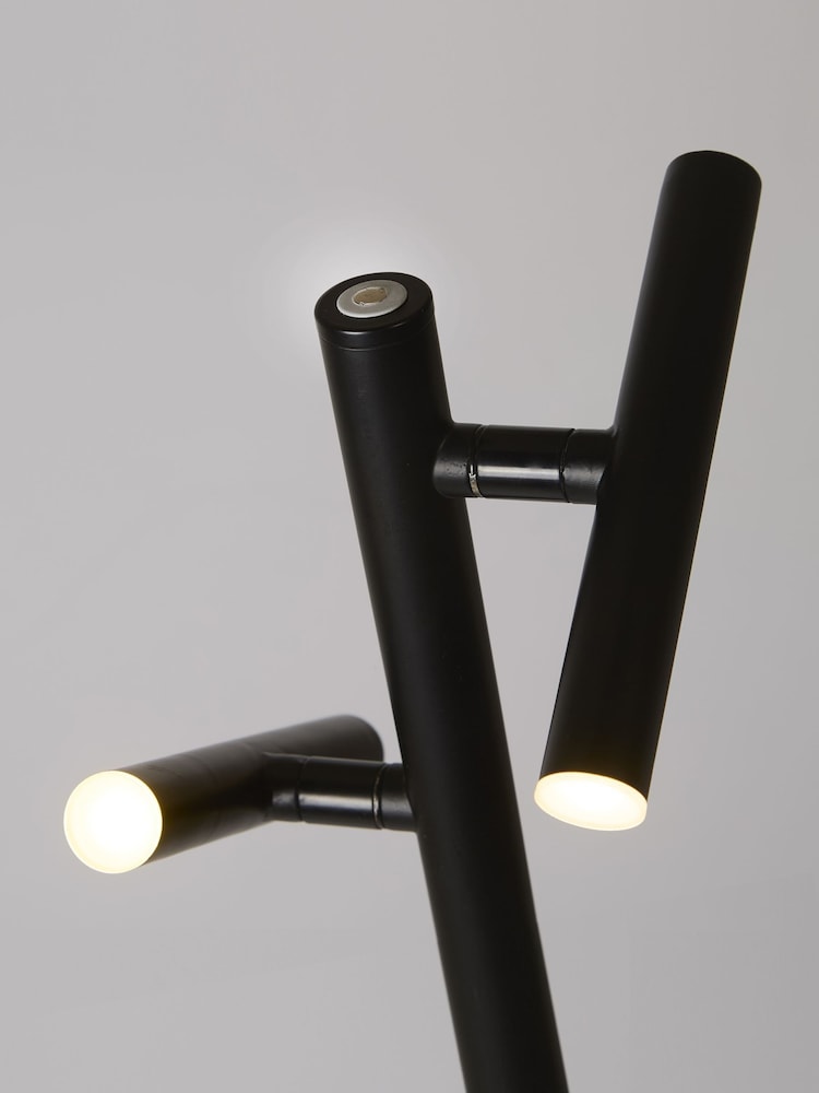 Searchlight Matt Black Rechargeable 2 Light Metal Floor Lamp - Image 2 of 4