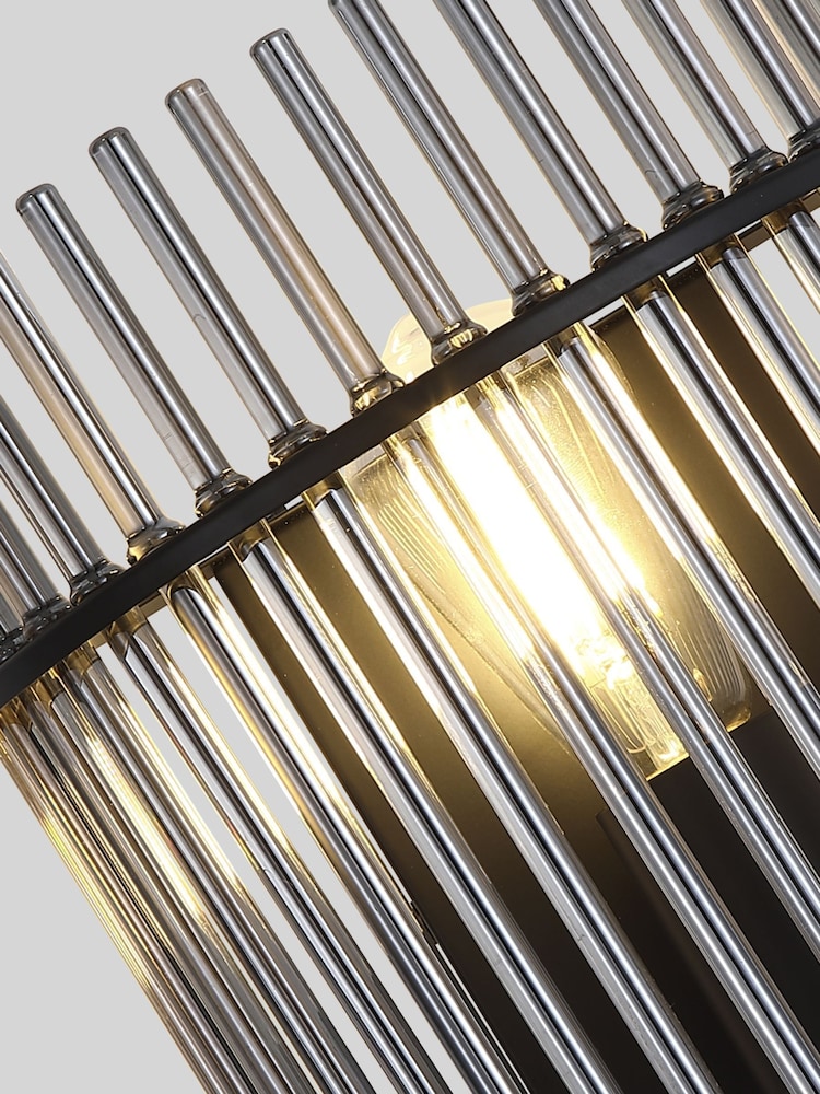 Searchlight Black and Smoke 1 Glass Rod Wall Light - Image 2 of 5