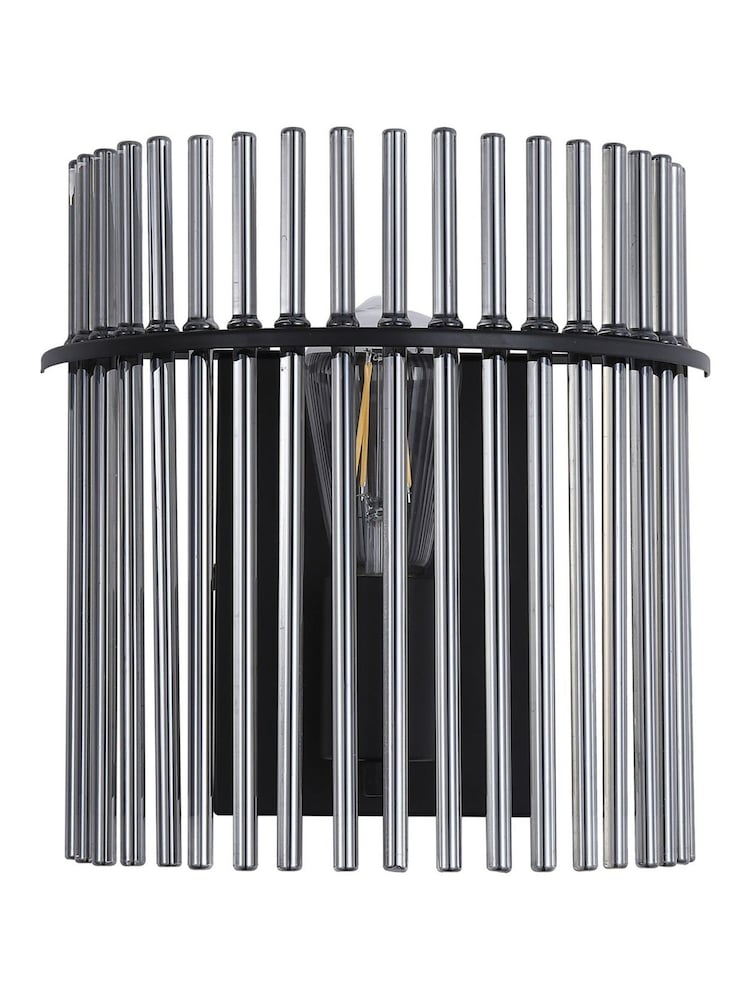 Searchlight Black and Smoke 1 Glass Rod Wall Light - Image 5 of 5