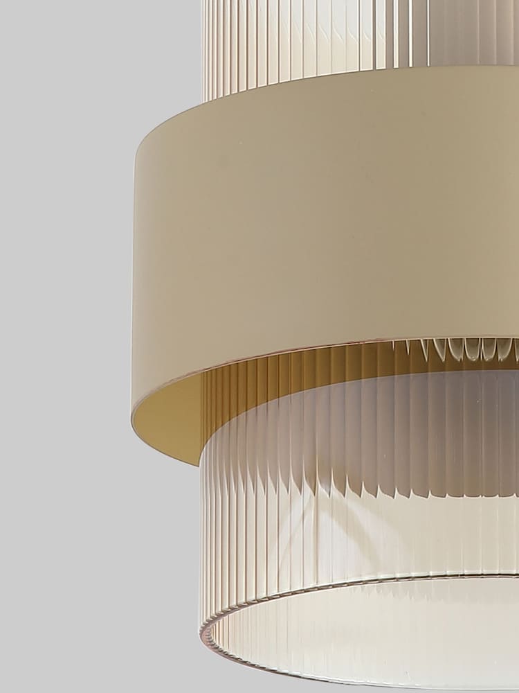 Searchlight Sand and Amber Convertible Semi Flush Metal Pendant - Image 2 of 4