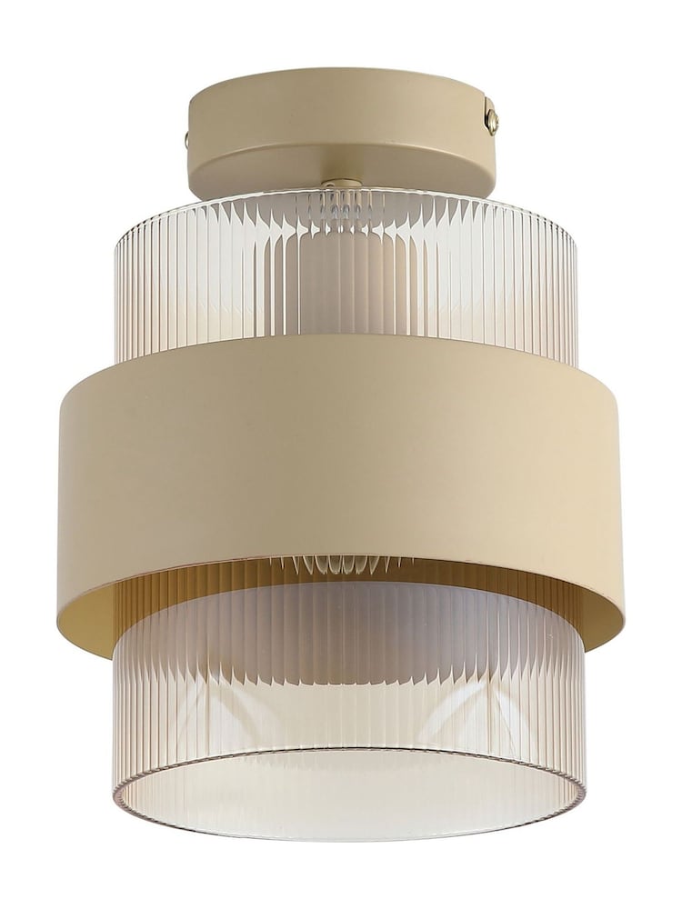 Searchlight Sand and Amber Convertible Semi Flush Metal Pendant - Image 4 of 4