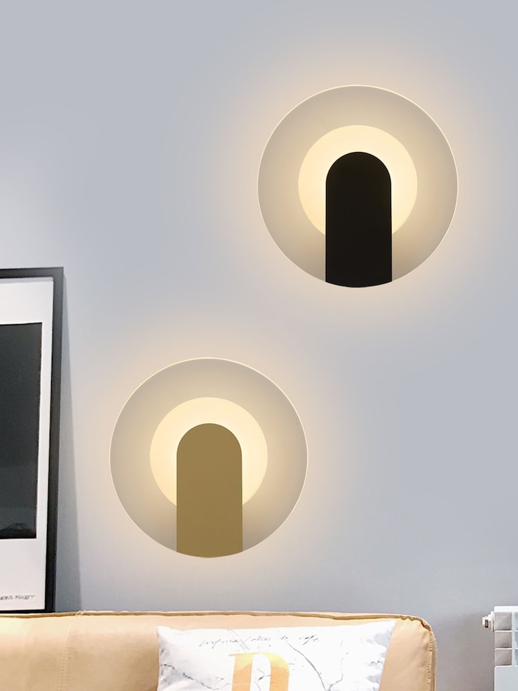 Searchlight Gold Glass Circular Wall Light - Image 5 of 5