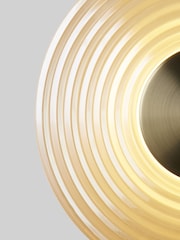 Searchlight Antique Brass and Amber Glass Wall Light - Image 2 of 5