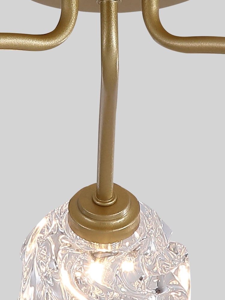 Searchlight 3 Light Textured Glass Flush - Image 2 of 5