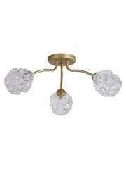 Searchlight 3 Light Textured Glass Flush - Image 5 of 5