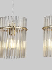 Searchlight Champagne and Gold 4 Light Glass Rod Bar Pendant - Image 3 of 5