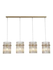 Searchlight Champagne and Gold 4 Light Glass Rod Bar Pendant - Image 4 of 5