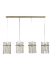 Searchlight Champagne and Gold 4 Light Glass Rod Bar Pendant - Image 5 of 5