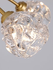 Searchlight Gold 5 Light Textured Glass Flush - Image 2 of 5