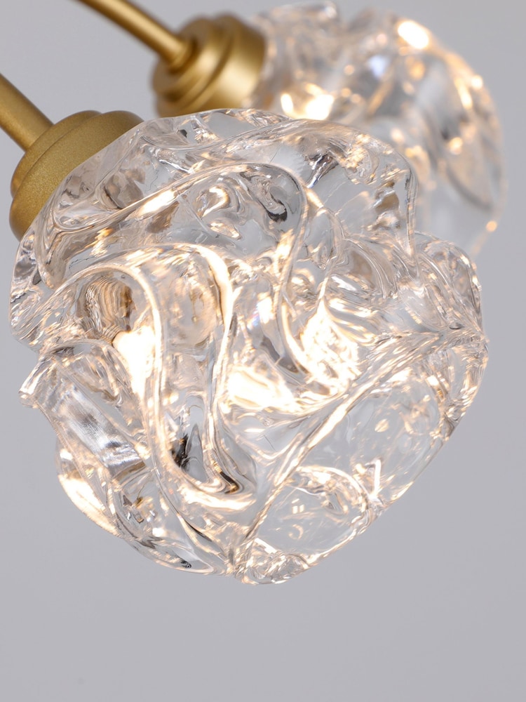 Searchlight Gold 5 Light Textured Glass Flush - Image 2 of 5