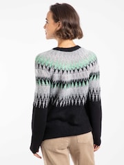Negro - Weird Fish Cedar Metallic Fairisle Pattern Jumper - Imagen 3 de 8