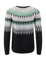 Negro - Weird Fish Cedar Metallic Fairisle Pattern Jumper - Imagen 8 de 8