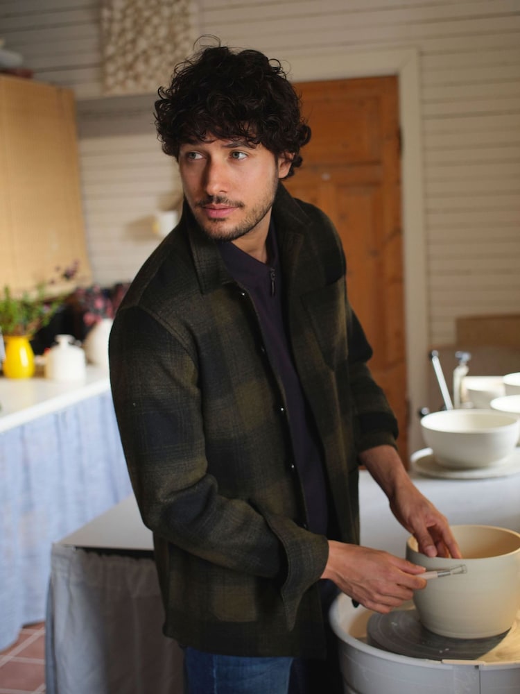 Weird Fish Green Ryburn Check Over Shirt - Image 1 of 8 Weird Fish Green Ryburn Check Over Shirt - Image 1 of 8