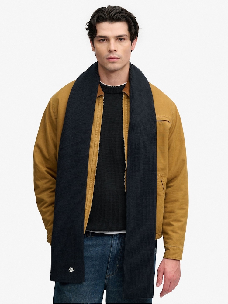 Svart - Superdry Logo stickad halsduk - Bild 1 av 1 Svart - Superdry Logo stickad halsduk - Bild 1 av 1