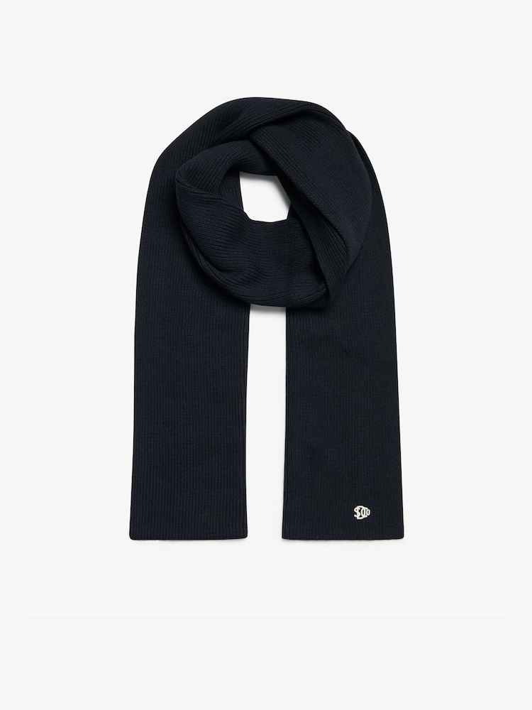 Schwarz - Superdry Logo Knitted Scarf - Bild 2 von 3